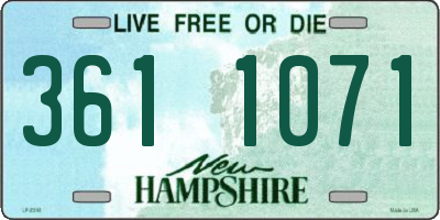 NH license plate 3611071