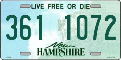 NH license plate 3611072