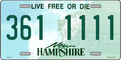 NH license plate 3611111