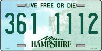 NH license plate 3611112