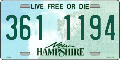 NH license plate 3611194