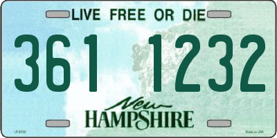 NH license plate 3611232