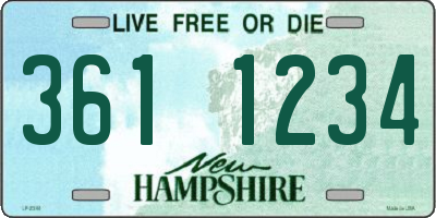 NH license plate 3611234
