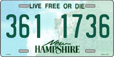 NH license plate 3611736