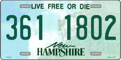 NH license plate 3611802