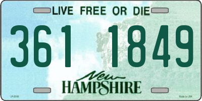 NH license plate 3611849