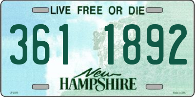 NH license plate 3611892