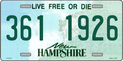 NH license plate 3611926
