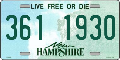 NH license plate 3611930