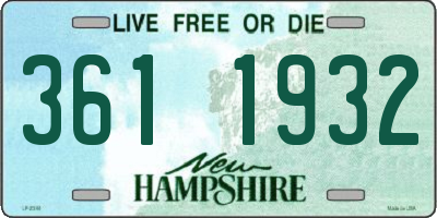 NH license plate 3611932