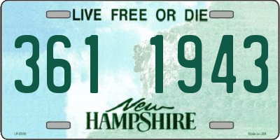 NH license plate 3611943