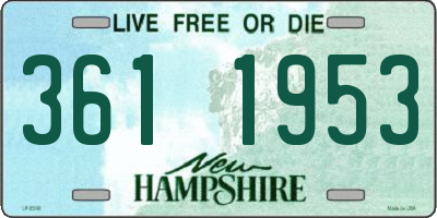 NH license plate 3611953