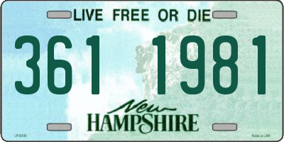 NH license plate 3611981