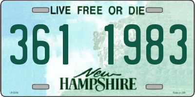 NH license plate 3611983