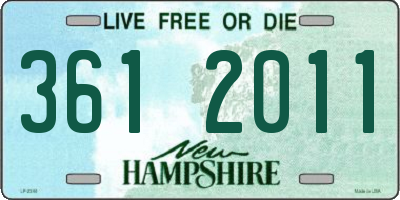 NH license plate 3612011