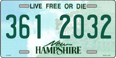 NH license plate 3612032