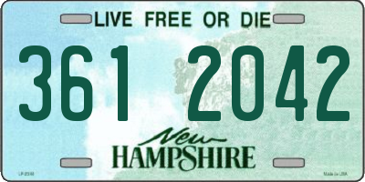 NH license plate 3612042