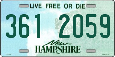 NH license plate 3612059