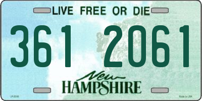 NH license plate 3612061