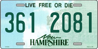 NH license plate 3612081