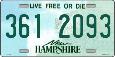 NH license plate 3612093