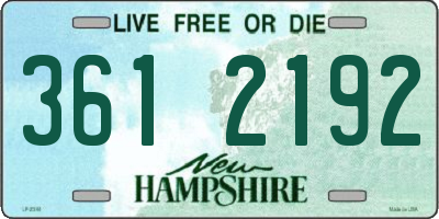 NH license plate 3612192