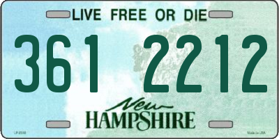 NH license plate 3612212