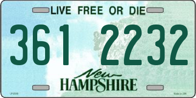 NH license plate 3612232
