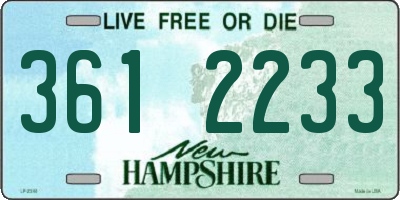 NH license plate 3612233