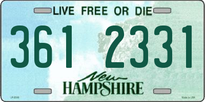 NH license plate 3612331