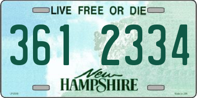 NH license plate 3612334