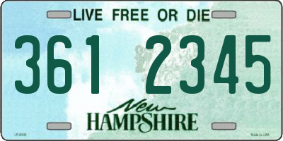 NH license plate 3612345