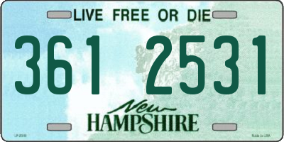 NH license plate 3612531