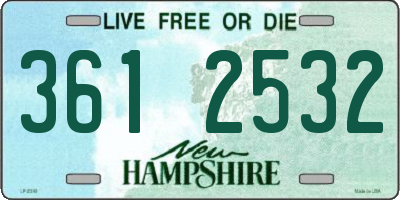 NH license plate 3612532