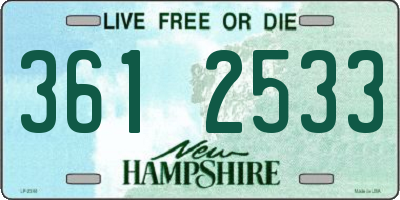 NH license plate 3612533