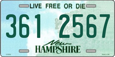 NH license plate 3612567