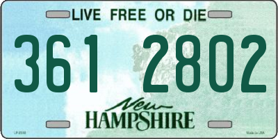 NH license plate 3612802