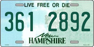 NH license plate 3612892