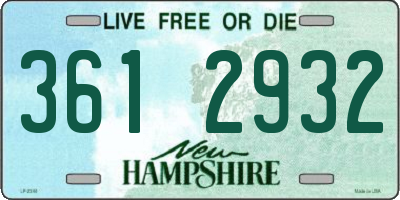 NH license plate 3612932