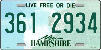 NH license plate 3612934