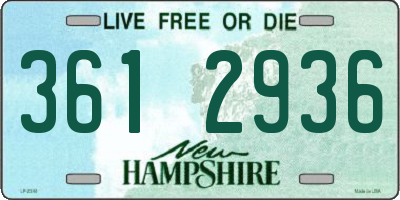NH license plate 3612936
