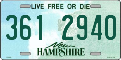 NH license plate 3612940