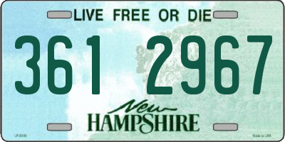 NH license plate 3612967