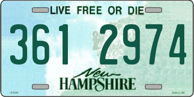 NH license plate 3612974