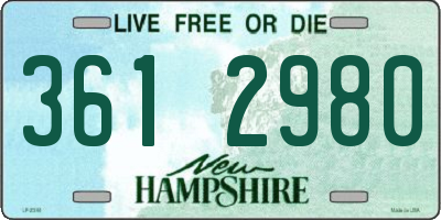 NH license plate 3612980