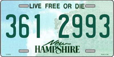 NH license plate 3612993