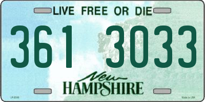 NH license plate 3613033