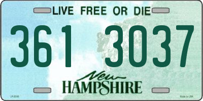 NH license plate 3613037