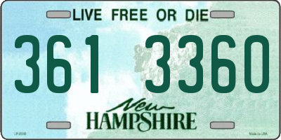 NH license plate 3613360