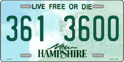 NH license plate 3613600